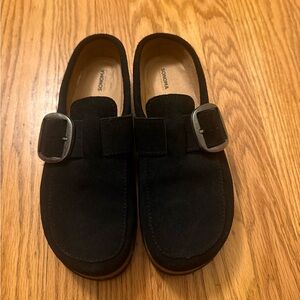 Sonoma Black Loafers with Silver Buckle